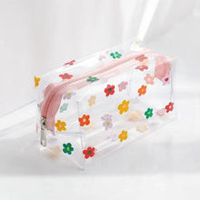 Load image into Gallery viewer, Transparent Flower Print Pencil Case For Students Classic Stationery Case Large Capacity Pencil Bag
