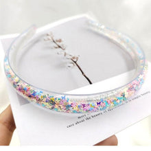 Load image into Gallery viewer, Transparent Quicksand Headbands for Children Kids Girls Fashion Glitter Sequin Teeth Hairbands Bezel Hair Hoops Gorgeous Hair Accessories For Women
