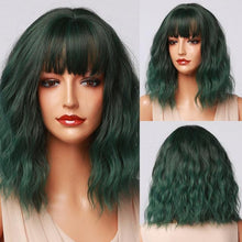 Load image into Gallery viewer, Treding Bob Straight Brown Black Ombre Synthetic Wig Natural Short Wig for Women Middle Part Cosplay Wigs Heat Resistant Wigs For Black Women Wigs For Cosplay
