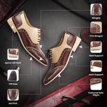 Load image into Gallery viewer, Tremont Genuine Leather Oxford Style Brogue Dress Shoes
