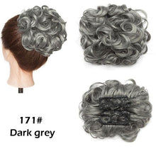 Load image into Gallery viewer, Trending LARGE Comb Clip In Curly Hair Extension Synthetic Hair Pieces Chignon Women Updo Cover Hairpiece Extension Hair Bun Clip in Hair Extension For Volumized Hair Buns For Girls
