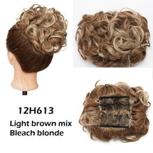 Load image into Gallery viewer, Trending LARGE Comb Clip In Curly Hair Extension Synthetic Hair Pieces Chignon Women Updo Cover Hairpiece Extension Hair Bun Clip in Hair Extension For Volumized Hair Buns For Girls
