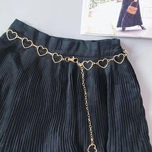 Load image into Gallery viewer, Trendy Heart Shaped Design Body Long Chain Ladies Belts Modern Metal Waist Chain Love Belts For Women
