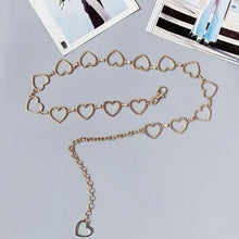 Load image into Gallery viewer, Trendy Heart Shaped Design Body Long Chain Ladies Belts Modern Metal Waist Chain Love Belts For Women
