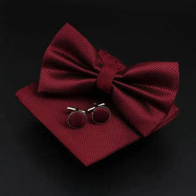 Load image into Gallery viewer, Trendy Tiny Dots Print Bowtie With Pocket Square And Cufflinks Set For Men Retro  Butterfly Party Wedding Bowties Without Box Stylish Ties Gift
