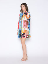 Load image into Gallery viewer, Tribal Print Pearl Button-Down Shirt Dress

