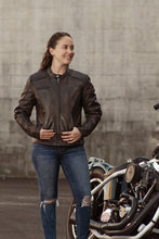 Load image into Gallery viewer, Trickster Womens Motorcycle Leather Jacket
