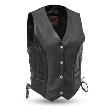Load image into Gallery viewer, Trinity Women's Motorcycle Western Style Leather Vest
