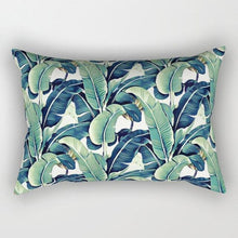 Load image into Gallery viewer, Tropical Plants Flowers Beauty Pattern Pillow Covers Short Plush Tropical Palm Leaves Throw Pillow Cover Summer Exotic Jungle Plant Tropical Palm On The Geometric Cotton LinGEOen Decorative Rectangular Pillowcase Rectangle Small Pillow Cases
