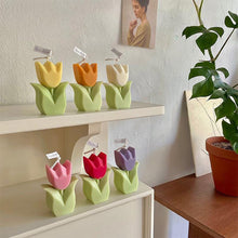 Load image into Gallery viewer, Tulip Candle Aroma Decoration Wedding Souvenir Birthday Gift Decoration Candles Handmade Delicate Tulip Flower Shape Candle  Perfect for Birthday Party Wedding Spa Home Decor
