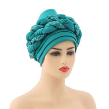 Load image into Gallery viewer, Turbans Pleated Soft Beanie Headwrap Lightweight African Hat Arab Wrap Elegant Muslim Turban Scarf Women Hijabs Hair Accessories Cap bonnet for Women
