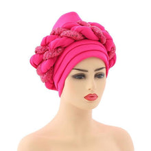 Load image into Gallery viewer, Turbans Pleated Soft Beanie Headwrap Lightweight African Hat Arab Wrap Elegant Muslim Turban Scarf Women Hijabs Hair Accessories Cap bonnet for Women
