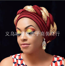 Load image into Gallery viewer, Turbans Pleated Soft Beanie Headwrap Lightweight African Hat Arab Wrap Elegant Muslim Turban Scarf Women Hijabs Hair Accessories Cap bonnet for Women
