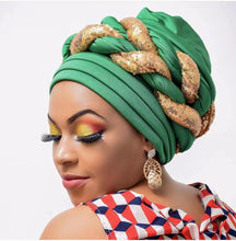 Load image into Gallery viewer, Turbans Pleated Soft Beanie Headwrap Lightweight African Hat Arab Wrap Elegant Muslim Turban Scarf Women Hijabs Hair Accessories Cap bonnet for Women
