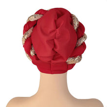 Load image into Gallery viewer, Turbans Pleated Soft Beanie Headwrap Lightweight African Hat Arab Wrap Elegant Muslim Turban Scarf Women Hijabs Hair Accessories Cap bonnet for Women
