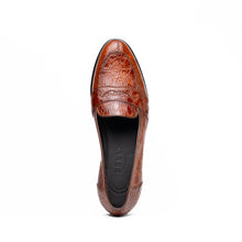 Load image into Gallery viewer, 11-119-CGN TUSCANY Crocodile Penny Loafer, Cognac
