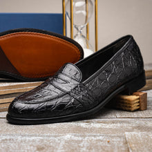 Load image into Gallery viewer, 11-119-BKM (BLK) TUSCANY Crocodile Penny Loafer, Black
