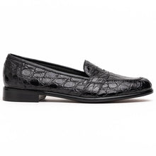 Load image into Gallery viewer, 11-119-BKM (BLK) TUSCANY Crocodile Penny Loafer, Black
