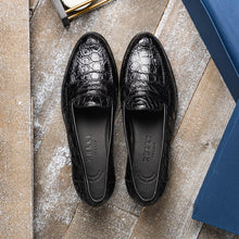 Load image into Gallery viewer, 11-119-BKM (BLK) TUSCANY Crocodile Penny Loafer, Black
