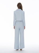 Load image into Gallery viewer, Tweed Collared Flap Detail Button Cropped Jacket
