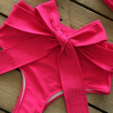 Load image into Gallery viewer, Two-Pieces Women Floral Push-Up Padded Bra Ruffles Bikini Set Swimsuit Swimwear Bathing Suit Beachwear Floral Printed Swimsuit Knotted String Triangle Bikini Tie Side High Cut Cheeky Bikini Set
