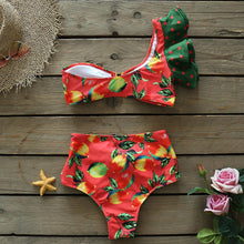 Load image into Gallery viewer, Two-Pieces Women  Push-Up Padded Bra Ruffles Bandage Bikini Set Swimsuit  Women's Bathing Suits Ruffles Flounce Bikini Sets Low Rise Two Piece Swimsuit Swimwear Bathing Suit Beachwear
