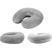 Load image into Gallery viewer, U Shaped Travel Pillow Car Air Flight Inflatable Pillows Neck Support Headrest Cushion Soft Nursing Cushion Black Memory Foam U-Shaped pillow Slow Rebound Neck Pillow Nap Airplane Pillow Travel Cartoon Memory U-Shaped Headrest
