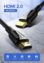 Load image into Gallery viewer, HDMI Cable 4K 2.0 Cable Splitter Switch Box HDMI To HDMI Cable 60Hz Video Audio Cable Ultra High Speed Gold Plated Connectors HDMI 4K For Mobile Phone TV Gaming
