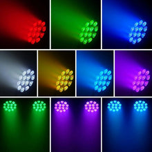 Load image into Gallery viewer, U'King 4PCS 80W Par Light 4in1 RGBW 14 LED Stage Effect Light DMX512 Remote Control Flat Light for KTV DJ Disco Bar Stage Light
