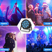 Load image into Gallery viewer, U'King 4PCS 80W Par Light 4in1 RGBW 14 LED Stage Effect Light DMX512 Remote Control Flat Light for KTV DJ Disco Bar Stage Light
