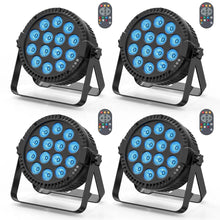 Load image into Gallery viewer, U'King 4PCS 80W Par Light 4in1 RGBW 14 LED Stage Effect Light DMX512 Remote Control Flat Light for KTV DJ Disco Bar Stage Light

