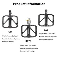 Load image into Gallery viewer, Ultralight 3 Bearings Pedal Bicycle Bike Pedal Anti-Slip Footboard Bearing Quick Release Aluminum Alloy Bike Accessories Non-Slip Mountain Bike Pedals Bicycle Platform Flat Pedals Aluminum Alloy Sealed Bearing Cycling Pedals
