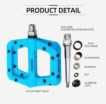 Load image into Gallery viewer, Ultralight Seal Bearings Bicycle Bike Pedals Cycling Nylon Road Pedals Flat Platform Bicycle Parts Accessories Mountain Bike Pedals Ultra Strong Machined Bicycle Flat Alloy Pedals Non-Slip
