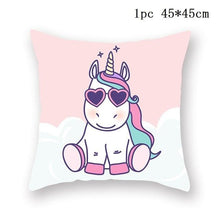 Load image into Gallery viewer, Unicorn Cushion Cover Decor Sofa Cushion Case Bed Pillow Cover Home Party Decoration Unicorn Birthday Decor Pillow Covers Cute Girls Pillow Beautiful Pink Girl Pillow Case

