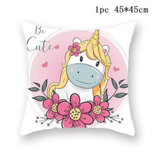Load image into Gallery viewer, Unicorn Cushion Cover Decor Sofa Cushion Case Bed Pillow Cover Home Party Decoration Unicorn Birthday Decor Pillow Covers Cute Girls Pillow Beautiful Pink Girl Pillow Case
