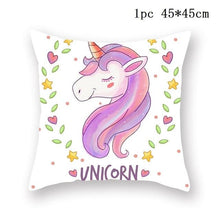 Load image into Gallery viewer, Unicorn Cushion Cover Decor Sofa Cushion Case Bed Pillow Cover Home Party Decoration Unicorn Birthday Decor Pillow Covers Cute Girls Pillow Beautiful Pink Girl Pillow Case
