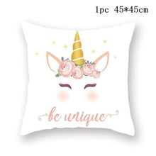 Load image into Gallery viewer, Unicorn Cushion Cover Decor Sofa Cushion Case Bed Pillow Cover Home Party Decoration Unicorn Birthday Decor Pillow Covers Cute Girls Pillow Beautiful Pink Girl Pillow Case
