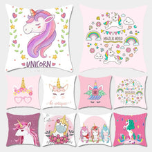 Load image into Gallery viewer, Unicorn Cushion Cover Decor Sofa Cushion Case Bed Pillow Cover Home Party Decoration Unicorn Birthday Decor Pillow Covers Cute Girls Pillow Beautiful Pink Girl Pillow Case
