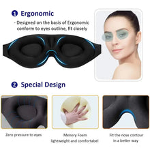 Load image into Gallery viewer, Unique 3D Contoured Cup Blindfold Concave Molded Night Sleep Mask Upgraded Eye Cover With Adjustable Strap Eye Pillow Soft Comfy Eye Shade For Nap Travel Night Shift
