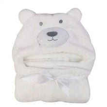 Load image into Gallery viewer, Unique Bear Shaped Baby Hooded Bathrobe Trendy Soft Baby Blanket Baby Bath Towel Cartoon Patter Towel
