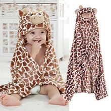 Load image into Gallery viewer, Unique Bear Shaped Baby Hooded Bathrobe Trendy Soft Baby Blanket Baby Bath Towel Cartoon Patter Towel
