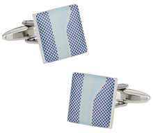 Load image into Gallery viewer, Unique Blue Print Cufflinks

