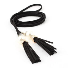Load image into Gallery viewer, Unique Classic PU Leather Tie Strap Waist Belt For Women Modern Rope Style Design Ladies Waistbands
