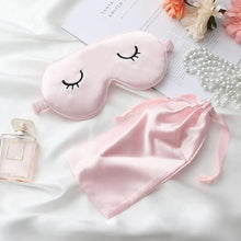 Load image into Gallery viewer, Unique Design Eyelash Embroidery Imitated Silk Sleeping Eye Masks Shading Patch Cover Blindfold With Adjustable Strap Travel Relax Eye Care Tools With Bag
