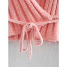 Load image into Gallery viewer, Unique Design Women's Sweater Solid Cross V-Neck Lace Up Bow Jumpers Long Sleeve Cardigan Female Spring Knitted Coat
