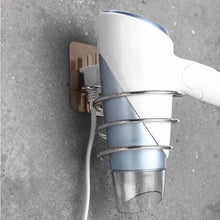 Load image into Gallery viewer, Unique Designed Hair Dryer Holder Blower Organizer Adhesive Wall Mounted Nail Free No Drilling Stainless Steel Stand Tool For Bathroom Bedroom
