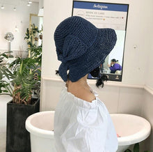 Load image into Gallery viewer, Unique Fashionable Bow Sun Hat Wide Floppy Summer Hats For Women Beach Straw Modern Bucket Hat Women's Summer Foldable Wide Breathable Outdoor Sun Hat
