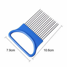 Load image into Gallery viewer, Unique Style 1PC Stainless Steel Onion Needle Onion Holder Handheld Simple Slicer Fruit Vegetable Cutter Potato Kitchen Tool Bar Accessories
