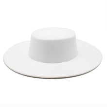 Load image into Gallery viewer, Unique Style Fedora Hats For Women Retro New Trendy Wide Brim Cap For Summer Party Women's Hat Big Fedora Hat Luxury Wedding Hats Flat Top Hat
