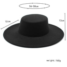 Load image into Gallery viewer, Unique Style Fedora Hats For Women Retro New Trendy Wide Brim Cap For Summer Party Women's Hat Big Fedora Hat Luxury Wedding Hats Flat Top Hat
